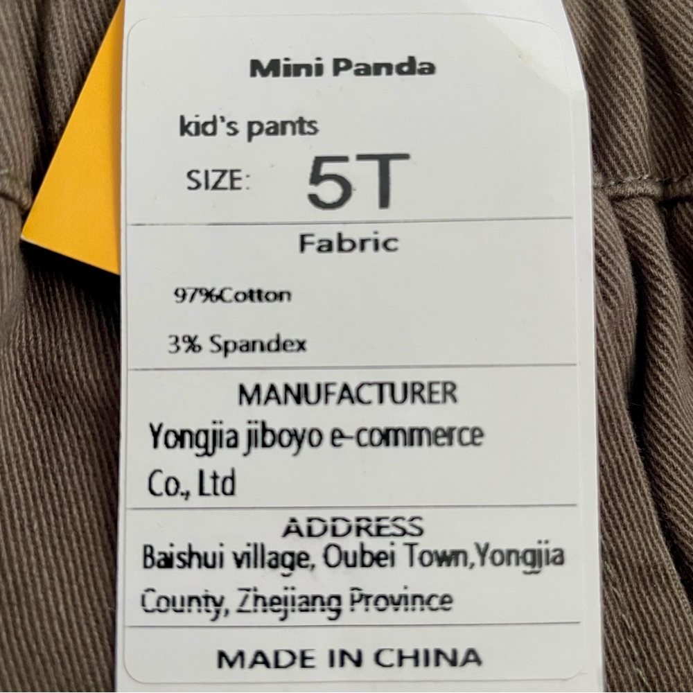 NWT Mini Panda Kids 5T Pull Up Cargo Pants Elastic Waist Ankles - Picture 8 of 9
